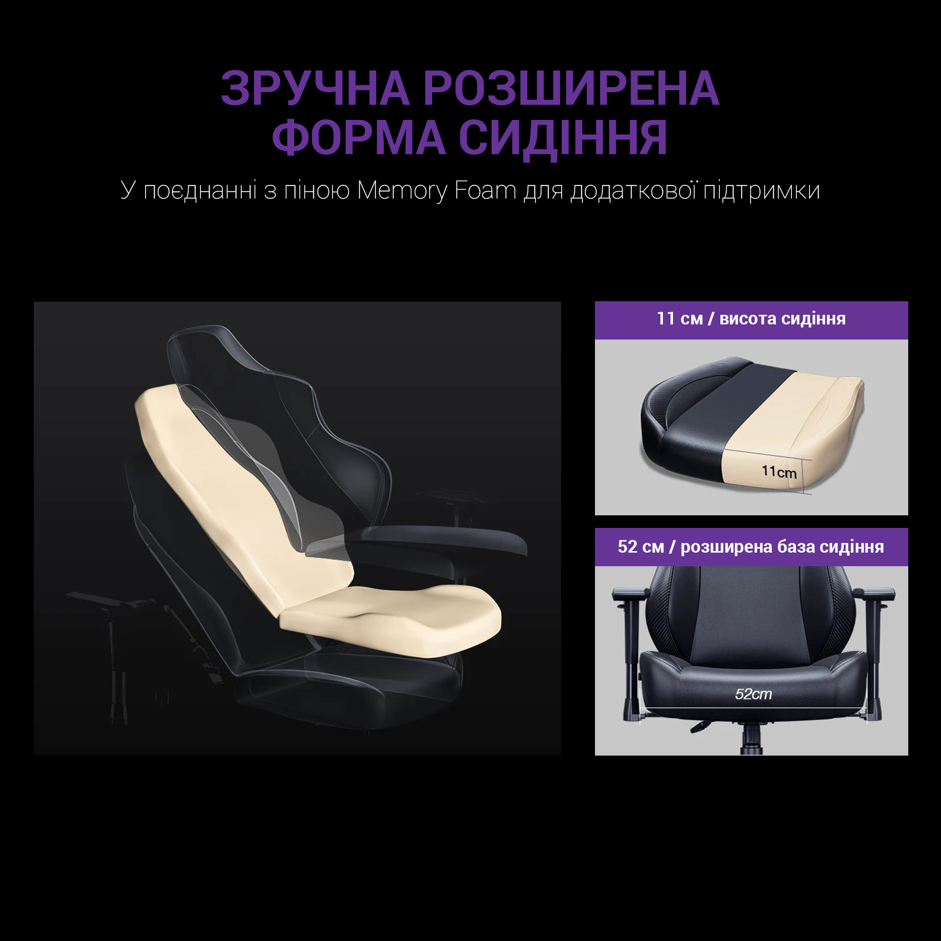 Кресло геймерское Anda Seat Luna L Fabric Black (871380169) купить